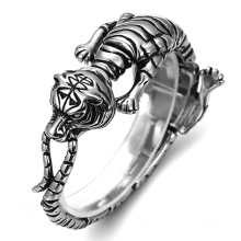 Punk Style Silver Jewelry Stainless Steel Jewelry Animal Tiger Bracelet